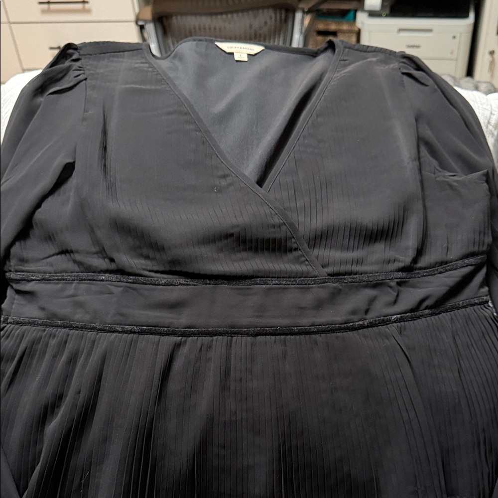 Lucky Brand Black V-Neck Blouse